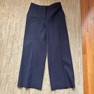 Aritzia navy high rise wool cropped trousers